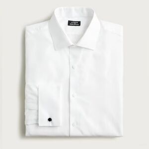 J. Crew Slim Tuxedo Ludlow Premium dress shirt french cuffs BN130 16 34 White